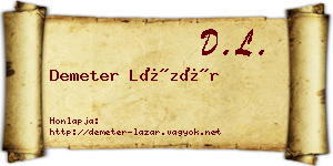 Demeter Lázár névjegykártya